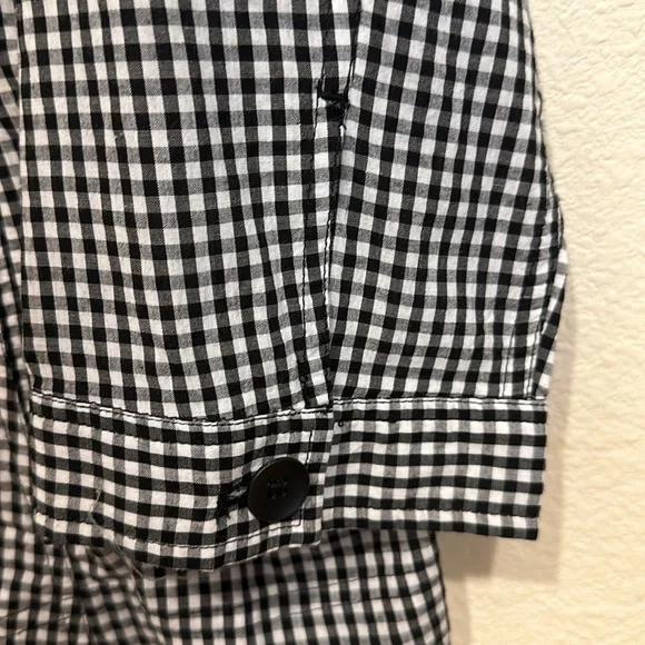 Chico’s Black and White Checkered Blouse—Size 1–100% Cotton - Picture 3 of 9